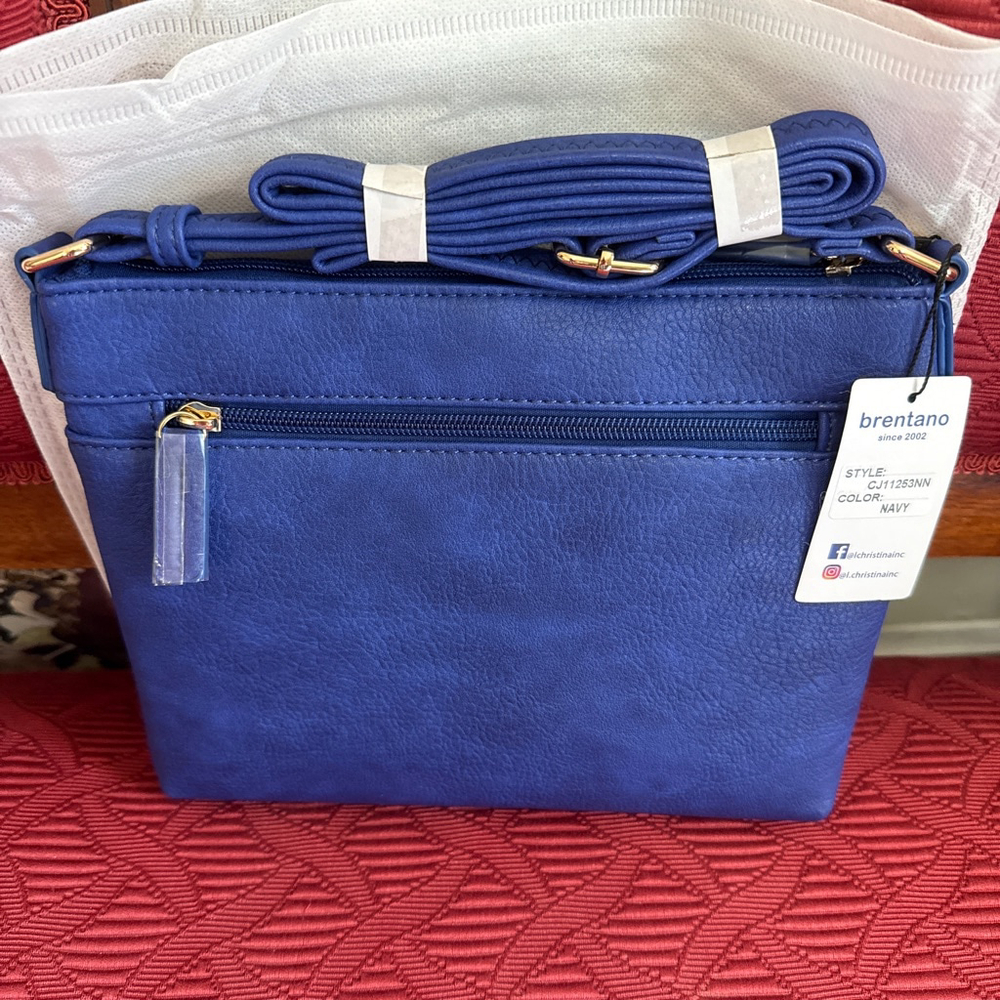 Brentano Navy Crossbody Bag with Adjustable Strap & Interior Pockets - Picture 2 of 8